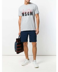 graues bedrucktes T-Shirt mit einem Rundhalsausschnitt von MSGM