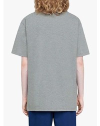 graues bedrucktes T-Shirt mit einem Rundhalsausschnitt von Gucci