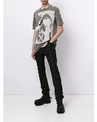 graues bedrucktes T-Shirt mit einem Rundhalsausschnitt von 11 By Boris Bidjan Saberi