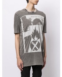 graues bedrucktes T-Shirt mit einem Rundhalsausschnitt von 11 By Boris Bidjan Saberi