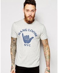 graues bedrucktes T-Shirt mit einem Rundhalsausschnitt von YMC