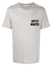 graues bedrucktes T-Shirt mit einem Rundhalsausschnitt von Zadig & Voltaire