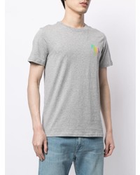 graues bedrucktes T-Shirt mit einem Rundhalsausschnitt von PS Paul Smith