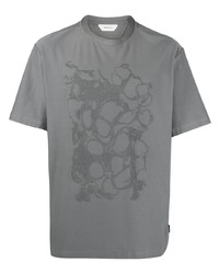 graues bedrucktes T-Shirt mit einem Rundhalsausschnitt von Zegna