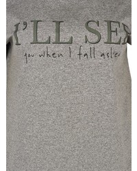 graues bedrucktes T-Shirt mit einem Rundhalsausschnitt von Zizzi