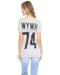 graues bedrucktes T-Shirt mit einem Rundhalsausschnitt von Zoe Karssen