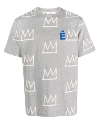 graues bedrucktes T-Shirt mit einem Rundhalsausschnitt von Études