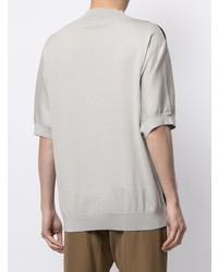 graues bedrucktes T-Shirt mit einem V-Ausschnitt von Emporio Armani