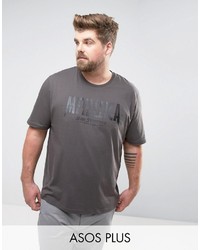 graues bedrucktes T-shirt von Asos