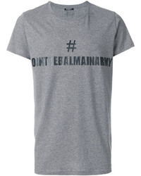 graues bedrucktes T-shirt von Balmain