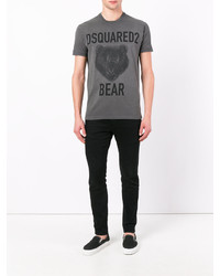 graues bedrucktes T-shirt von DSQUARED2