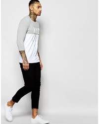 graues bedrucktes T-shirt von Asos