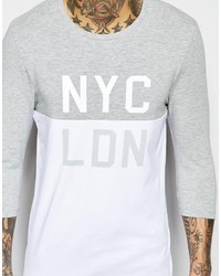 graues bedrucktes T-shirt von Asos