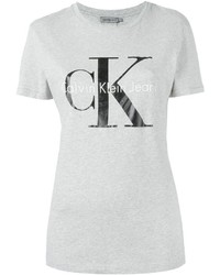 graues bedrucktes T-shirt von Calvin Klein Jeans