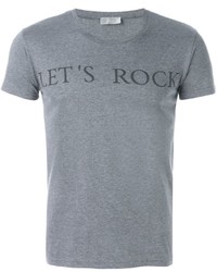 graues bedrucktes T-shirt von Christian Dior