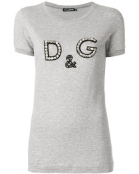 graues bedrucktes T-shirt von Dolce & Gabbana