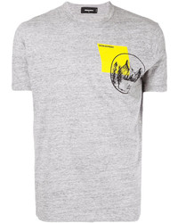 graues bedrucktes T-shirt von DSQUARED2