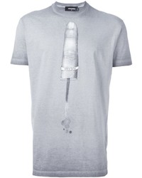 graues bedrucktes T-shirt von DSQUARED2