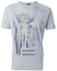 graues bedrucktes T-shirt von Etro