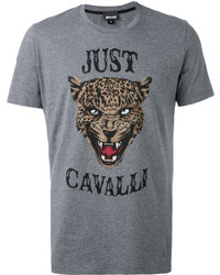 graues bedrucktes T-shirt von Just Cavalli