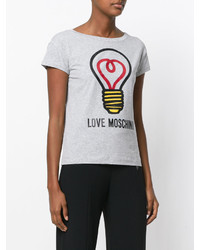 graues bedrucktes T-shirt von Love Moschino