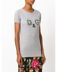 graues bedrucktes T-shirt von Dolce & Gabbana