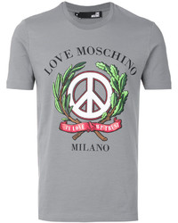 graues bedrucktes T-shirt von Love Moschino