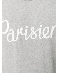 graues bedrucktes T-shirt von MAISON KITSUNÉ