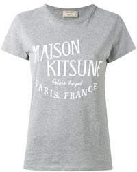 graues bedrucktes T-shirt von MAISON KITSUNE