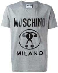 graues bedrucktes T-shirt von Moschino