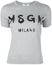 graues bedrucktes T-shirt von MSGM