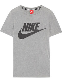 graues bedrucktes T-shirt von Nike