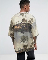 graues bedrucktes T-shirt von Asos