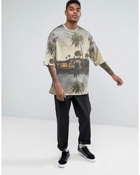 graues bedrucktes T-shirt von Asos