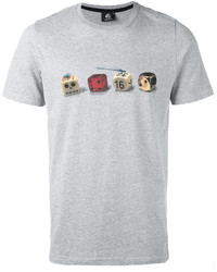 graues bedrucktes T-shirt von Paul Smith