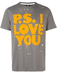 graues bedrucktes T-shirt von Paul Smith