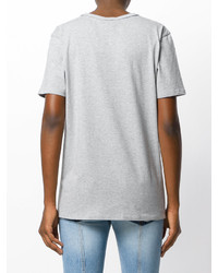 graues bedrucktes T-shirt von Alexander McQueen