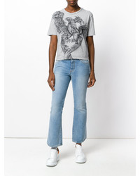 graues bedrucktes T-shirt von Alexander McQueen