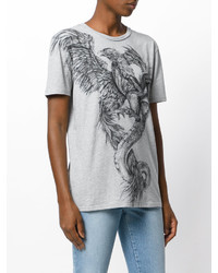 graues bedrucktes T-shirt von Alexander McQueen