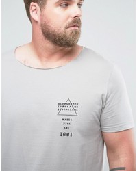 graues bedrucktes T-shirt von Asos