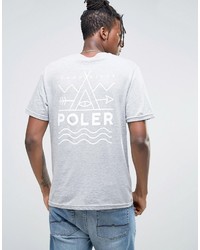 graues bedrucktes T-shirt von Poler