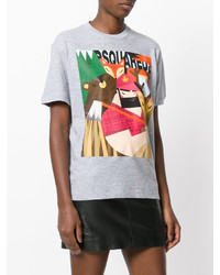 graues bedrucktes T-shirt von Dsquared2