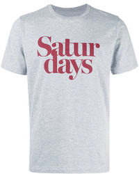 graues bedrucktes T-shirt von Saturdays Nyc