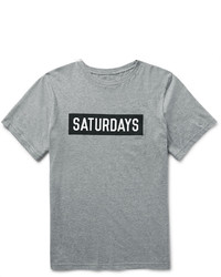 graues bedrucktes T-shirt von Saturdays Nyc