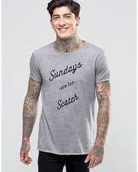 graues bedrucktes T-shirt von Scotch & Soda