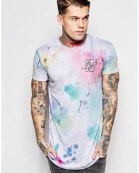 graues bedrucktes T-shirt von Siksilk