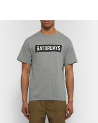 graues bedrucktes T-shirt von Saturdays Nyc