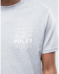 graues bedrucktes T-shirt von Poler