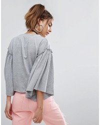 graues bedrucktes T-shirt von Asos