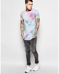 graues bedrucktes T-shirt von Siksilk